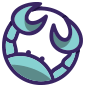 cancer zodiac sign circular icon