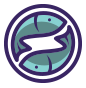 pisces zodiac sign circular icon