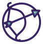sagittarius zodiac sign circular icon